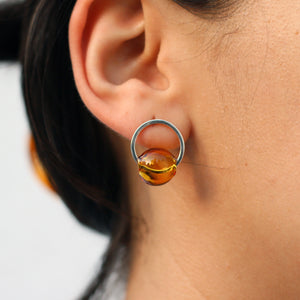 Mexican Earrings - .925 Silver with Hand Blown Glass - MadeInMexi.co