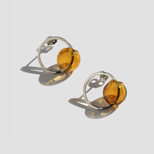 Mexican Earrings - .925 Silver with Hand Blown Glass - MadeInMexi.co