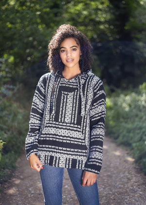 Drug Rug Black Baja Hoodie | Mens & Womens | MADEINMEXI.CO