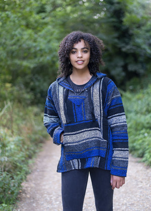 Mexican Baja Hoodies Drug Rug Blue | MADEINMEXI.CO