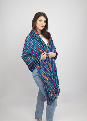 Rebozo Pashmina Turquoise - MADEINMEXI.CO