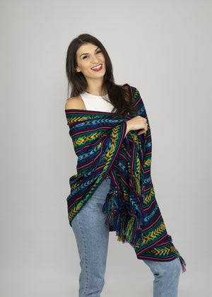 Rebozo Pashmina Black - MADEINMEXI.CO
