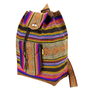 Pinzon Escolar Brown & Purple Canvas Backpack | MADEINMEXI.CO