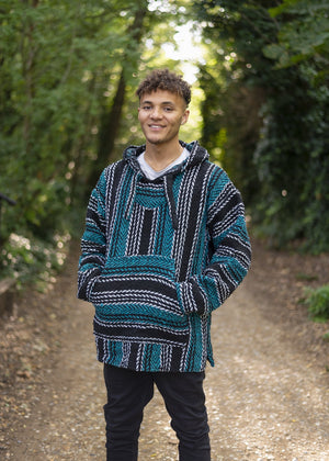 Teal Baja Hoodie Drug Rug | Mens & Womens | MADEINMEXI.CO