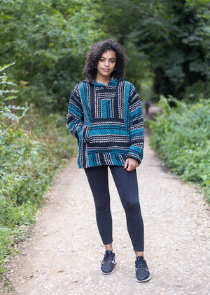 Teal Baja Hoodie Drug Rug | Mens & Womens | MADEINMEXI.CO