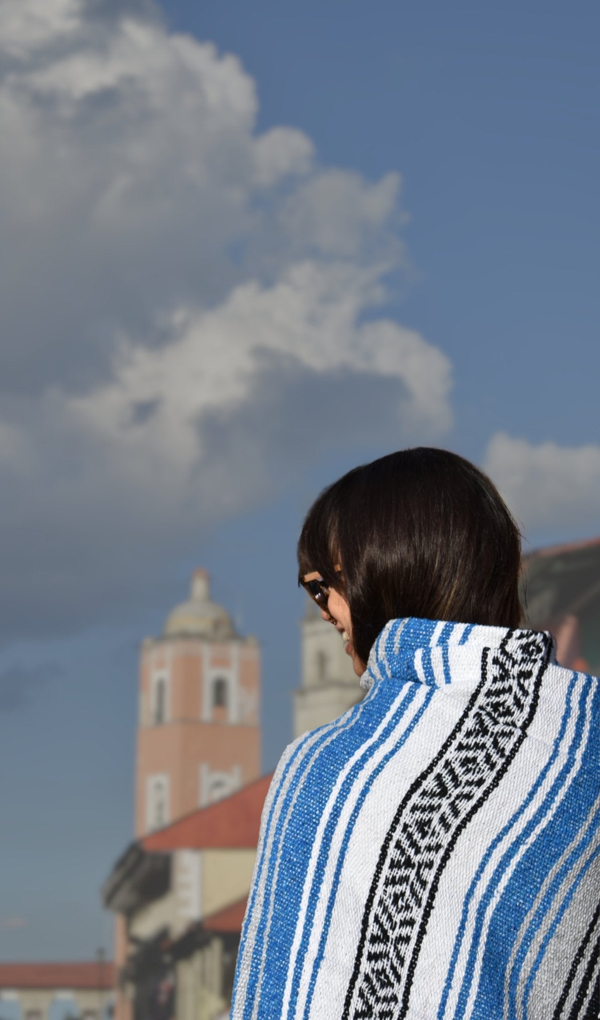 The Most Comfortable Mexican Falsa Blanket in Blue - MadeInMexi.co