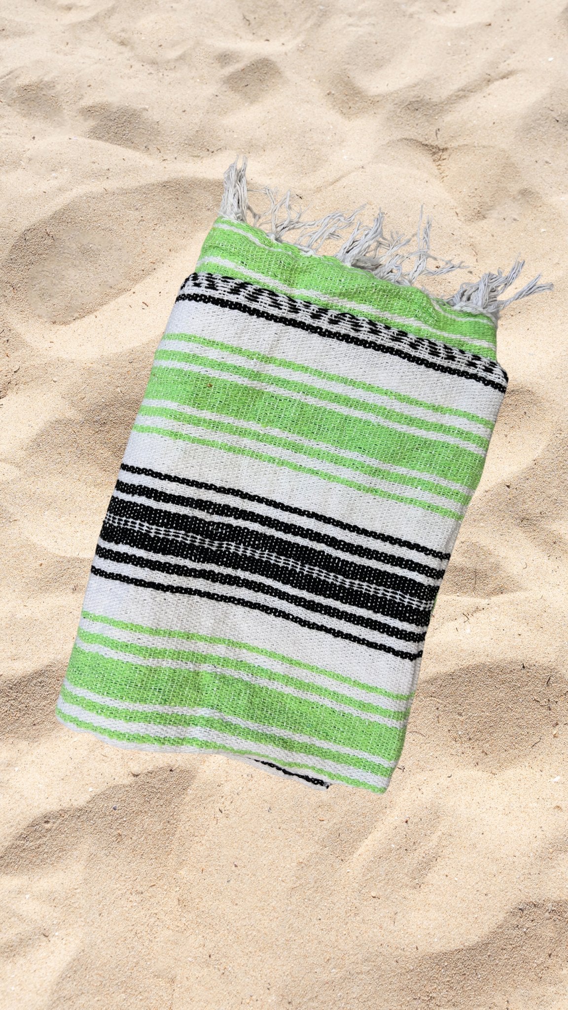The Most Comfortable Mexican Falsa Blanket in Green - MadeInMexi.co
